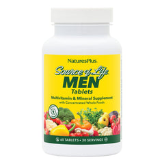 NaturesPlus Source of Life Men bottle for daily energy and overall wellbeing.