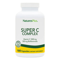 NaturesPlus Super C Complex bottle with capsules; potential daily vitamin C support