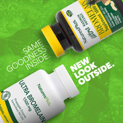 NaturesPlus Ultra Bromelain bottle back, 60 servings for daily use