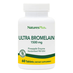 NaturesPlus Ultra Bromelain bottle front view, promotes digestive support