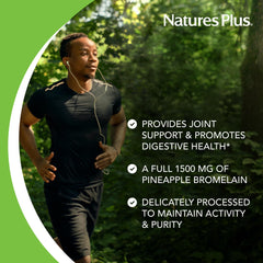 NaturesPlus Ultra Bromelain label close-up detailing pineapple source