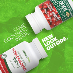 NaturesPlus Ultra Cranberry bottle pour illustrating easy daily dosing