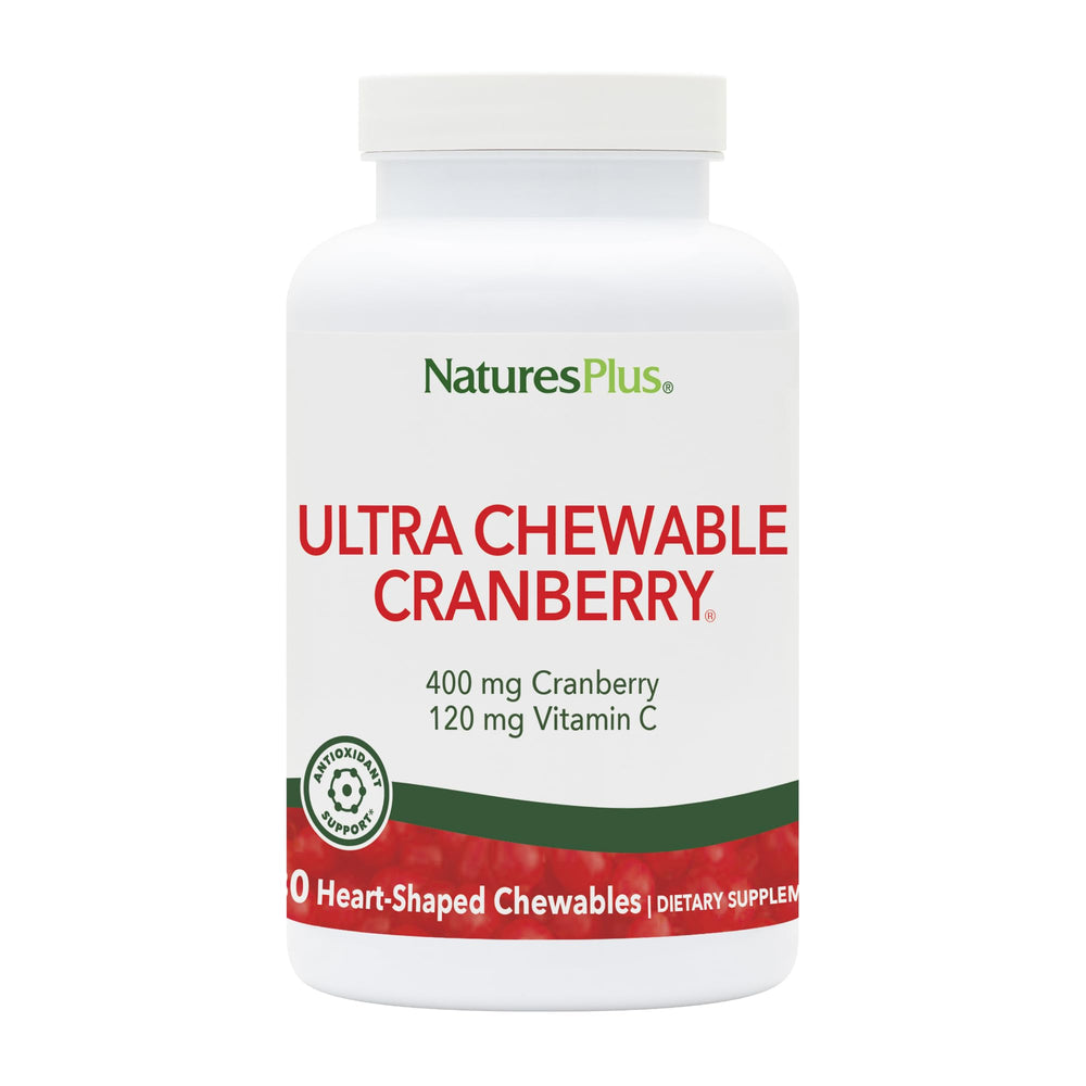 NaturesPlus Ultra Cranberry Love Berries chewable heart-shaped tablet for urinary health support