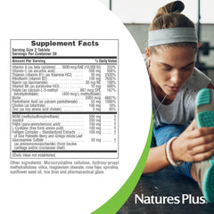 NaturesPlus Ultra Hair tablets in hand, easy daily supplementation for fuller hair.