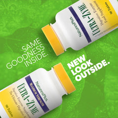 NaturesPlus Ultra-Zyme tablets resting in bottle, convenient enzyme support after meals.