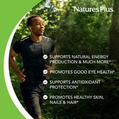 NaturesPlus Vitamin B2 Riboflavin packaging with clear serving size and ingredient list.