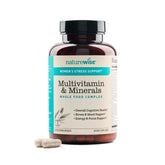 NatureWise Women's Multivitamin stress support bottle on table for daily wellness.