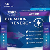 NatureWorks HydroMATE grape packet front view ideal for quick on-the-go hydration.