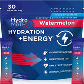 NatureWorks HydroMATE watermelon packet close-up for fast hydration on the go.