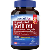 NatureMyst Krill Oil bottle pour for easy daily omega-3 intake.