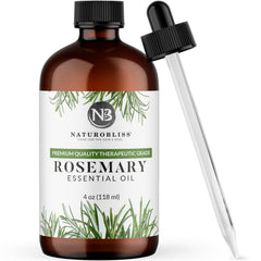 NaturoBliss rosemary oil bottle with dropper for aromatherapy use