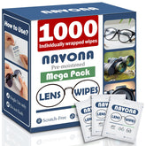 Navona lens wipes bulk pack box for quick glasses cleaning