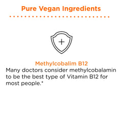 nbpure B12 spray label details show organic vegan ingredients.