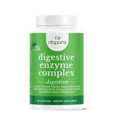 nbpure digestive enzymes bottle showing the 12-enzyme blend for meal comfort.