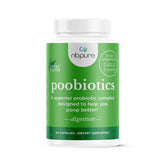 nbpure Poobiotics bottle and label showcasing gut health support