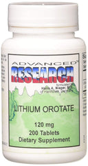 NCI Advanced Research Lithium Orotate 120 Mg bottle front view showing 200 tablets for daily use.
