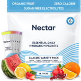 Nectar Hydration Packets bottle closeup showing zero-calorie hydration