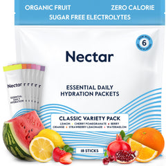 Nectar Hydration Packets bottle closeup showing zero-calorie hydration