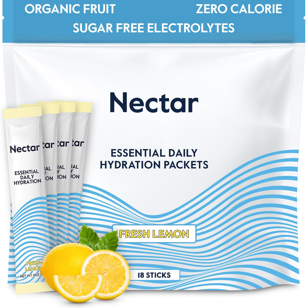 Nectar hydration lemon 18-pack front view for daily hydration.