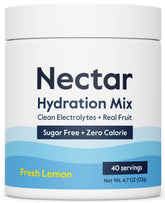 Nectar sugar free electrolytes lemon tub front for quick, zero-calorie hydration.