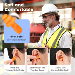 NEEOFNT ear plugs in bright colors helping you locate them on site.