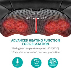 Nekteck ergonomic massager with faux leather and breathable mesh for comfort