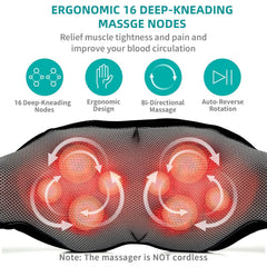 Nekteck shiatsu massager heat function for soothing warmth on demand