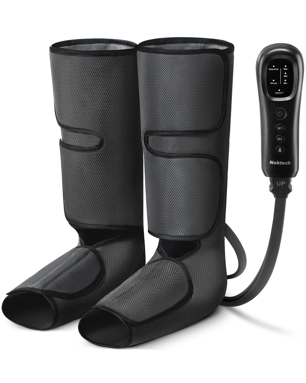 Nekteck leg compression massager wrap on leg for targeted relief.