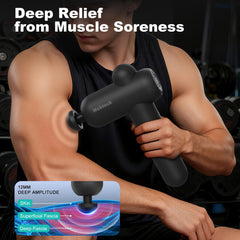 Nekteck massage gun showing 30 speeds and a digital display for precise control.