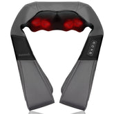 Nekteck shiatsu neck and back massager in use for deep kneading relief.