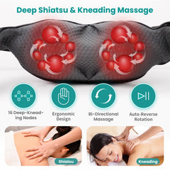 Nekteck Shiatsu Neck Massager side view highlights portable design for home and office