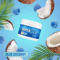 Nello SuperCalm on-the-go packets in blue coconut flavor.