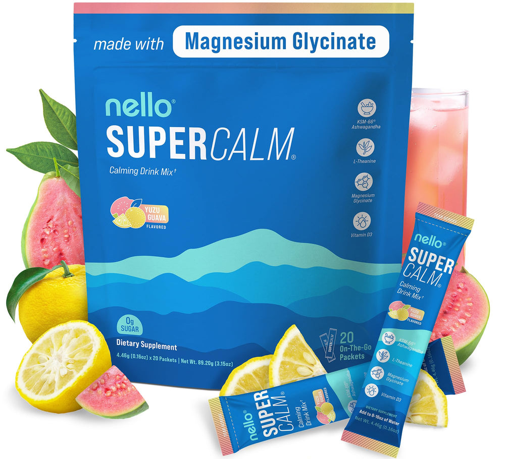 Nello SuperCalm packets on the go for easy relaxation and focus