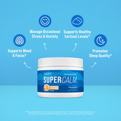 Nello SuperCalm powder dissolving smoothly in water for a calm focus