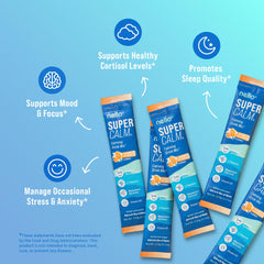 Nello SuperCalm powder being mixed with water in a glass