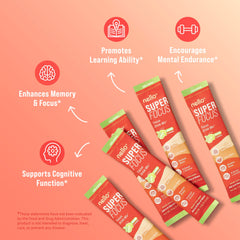 Nello Superfocus Mojito packet being poured for an energizing study session.
