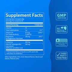 Nello SuperCalm blue coconut powder dissolves smoothly for a refreshing sip.