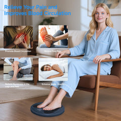 NENRENT device demonstrating pulse therapy to soothe leg muscles.