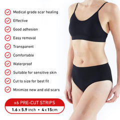 Neo-G Opti-Heal scar strip applied to C-section scar with comfortable fit