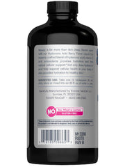 NeoCell Hyaluronic Acid Berry liquid in glass highlights skin hydration potential.