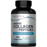 NeoCell Marine Collagen Capsules bottle front highlighting skin hydration support.