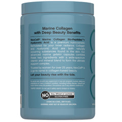 Bottle highlighting hyaluronic acid and essential vitamins in NeoCell formula.