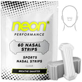 Neon Performance nasal-strip clear packaging designed for easy breathing during workouts.