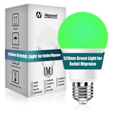 Neporal migraine-relief LED bulb with green 520nm light for potential headache relief.