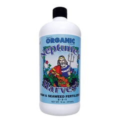 Neptune's Harvest FS118 fish & seaweed blend bottle promoting balanced plant nutrition.