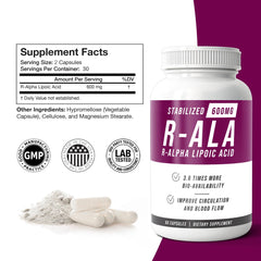 Close-up of NERVE RENEW R-ALA capsules for daily nerve care