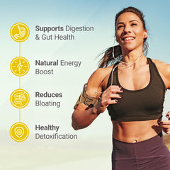 Close-up of spirulina and chlorella blend in Nested Naturals Super Greens for vitality.