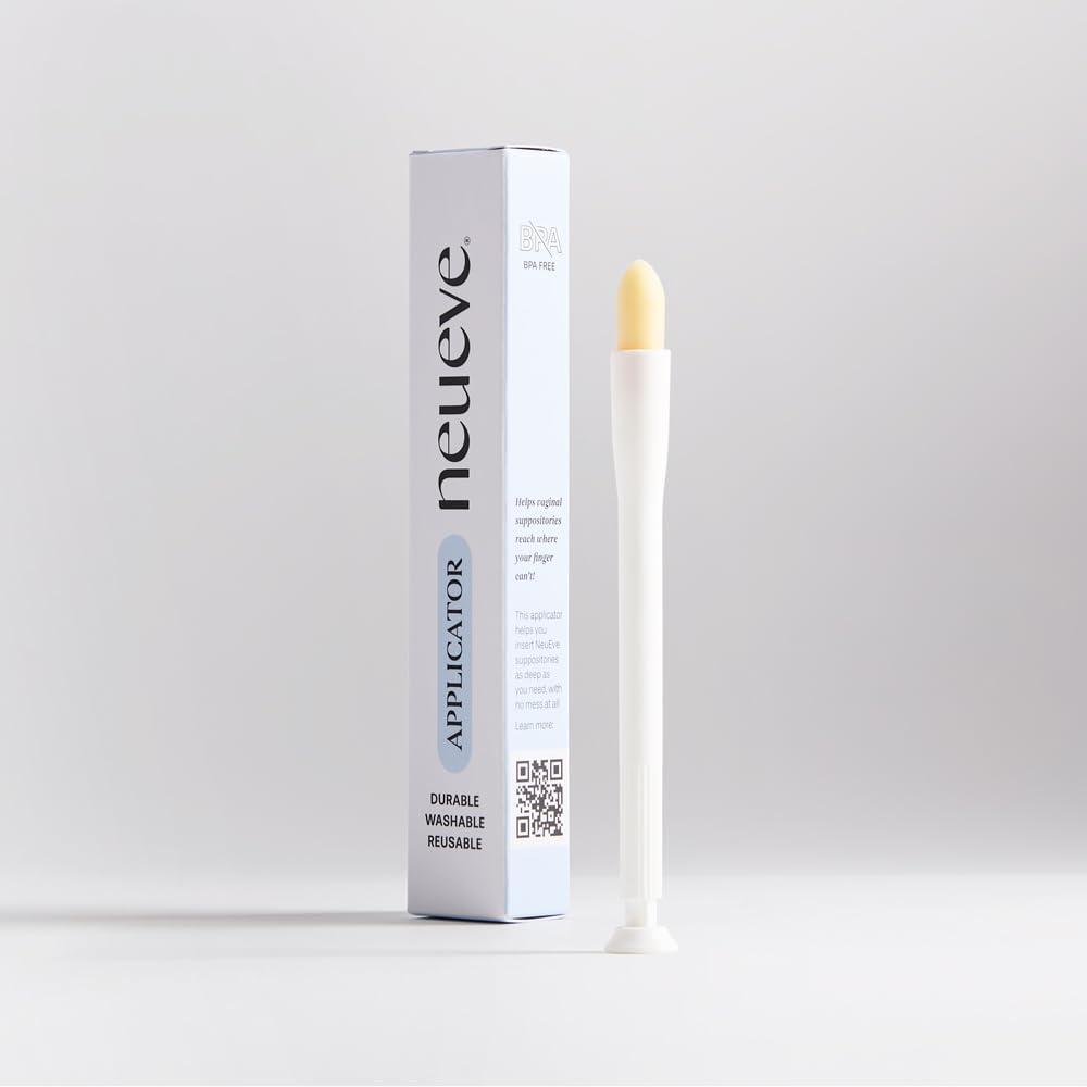 NeuEve vaginal suppository applicator ready for easy insertion.