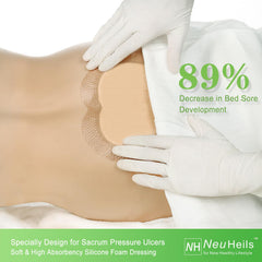 NeuHeils designed shape fits sacral ulcers for secure coverage