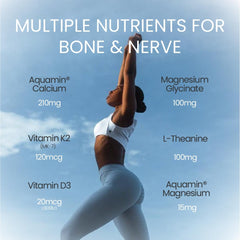 NEUMINA Bone & Nerve Complex Aquamin calcium source visual emphasizing bone health delivery